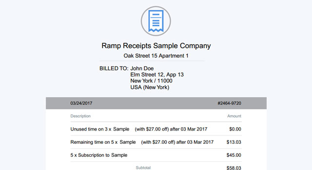 text receipts to ramp